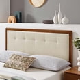 thumbnail image 2 of Modway Draper Tufted Twin Fabric and Wood Headboard in Walnut Beige, 2 of 5