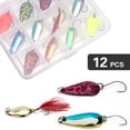 thumbnail image 1 of 12 Pcs Leurres de Pêche à Cuillère Appâts Durs Hameçons de Pêche avec Rangement, 1 of 8