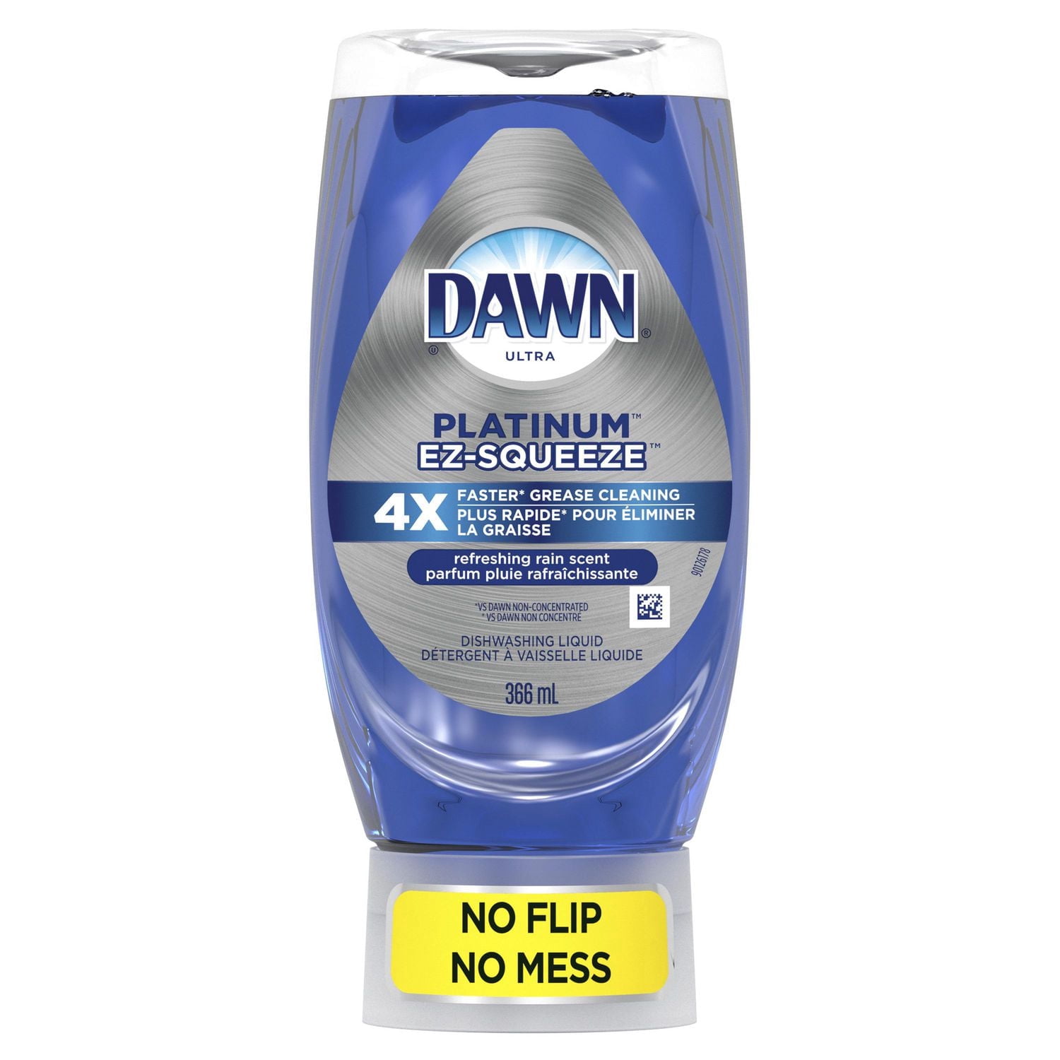 Dawn EZ-Squeeze Platinum Dishwashing Liquid Dish Soap, Refreshing Rain Scent 366ML