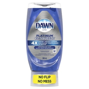Dawn EZ-Squeeze Platinum Lave-vaisselle Savon liquide, parfum de pluie rafraichissant 366ML