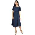 thumbnail image 4 of Bimba Robe Plissée en Chambray Bleu pour Femmes avec Poches Chic Décontractée Midi, 4 of 9