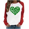 thumbnail image 1 of QIPOPIQ T-Shirts à Manches Longues à Col Rond pour Femmes T-Shirts de la Saint-Patrick T-Shirt Imprimé Trèfle de Printemps T-Shirt Vert Porte-Bonheur T-Shirts de la Saint-Patrick Tuniques Patchwork Hauts Chemises de Fête Aubaines, 1 of 6