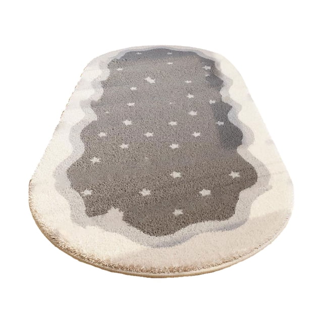 VogueV Faux Sheepskin Rug - Soft Cream Bedroom Carpet for Floor Decor Grey