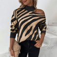 thumbnail image 1 of Tralilbee Women's Striped Mock Neckline Sweater, 1 of 2