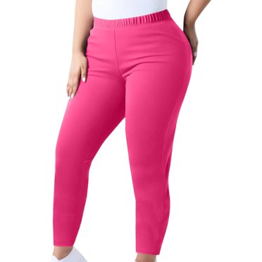 BLVB Women's Plus Size Leggings Elastic High Waist Workout Yoga Pants Soft Stretch Lounge Trousers for Work Casual