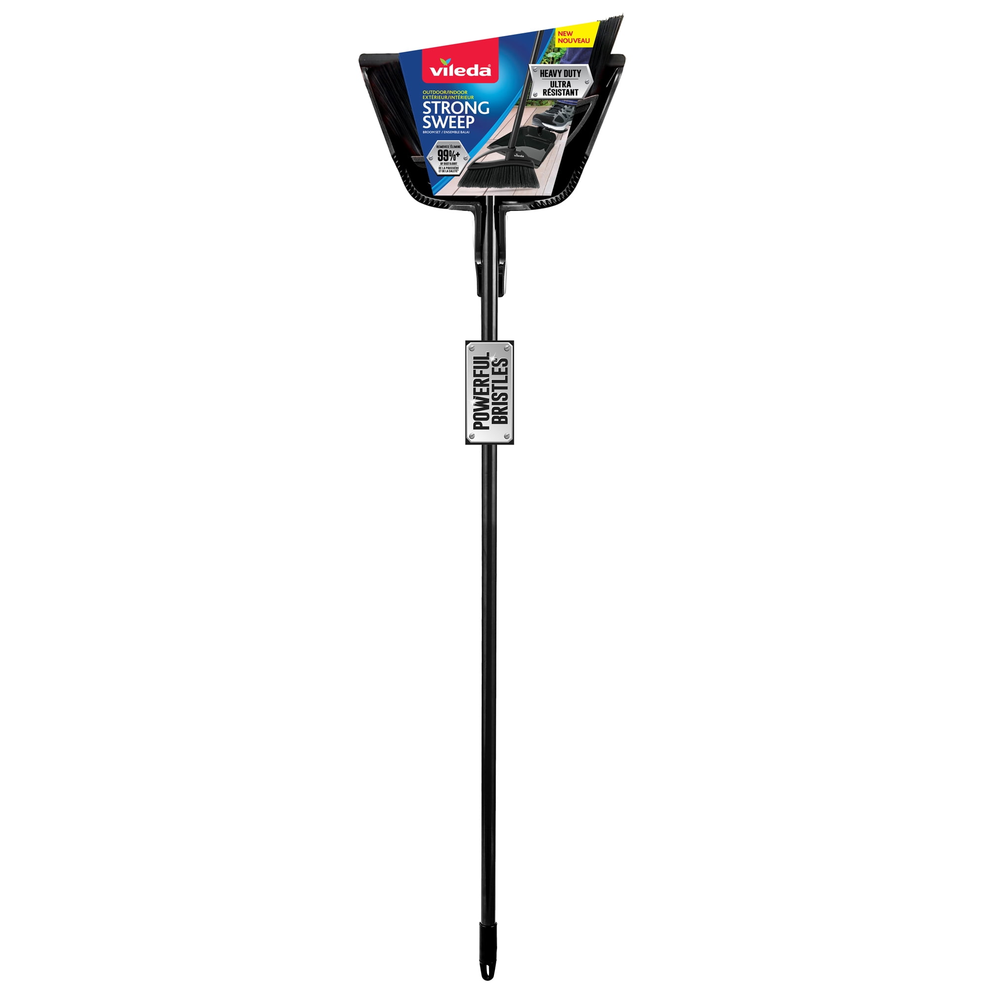 Strong Sweep Broom with Step-On Dustpan