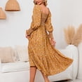 thumbnail image 4 of RKSTN Robe Maxi à Manches Longues pour Femmes, Encolure Carrée, Décontractée, Boutonnée, Bohème, Imprimé Floral, Automne, Longues Robes, 4 of 7