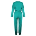 thumbnail image 4 of Mrat Two Piece Outfits for Women Summer 2 Piece Jogging Sets Solid Polyester Long Sleeve Sweatsuits Sets Two Piece Track Suits Drawstring High Waist Pants Set Comfy Outfits G-Green L, 4 of 5