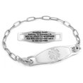 thumbnail image 1 of MedicEngraved Stainless Steel Custom Medical Alert Bracelet - 4mm Paperclip Link, 1 of 7
