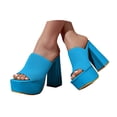 thumbnail image 3 of HSMQHJWE Sandales à Talon pour Femmes à Bout Carré Ouvert, Sandales de Plage à Talon, Sandales à Enfiler, Talon Bloc Haut, Chaussures de Mode pour Robe de Mariage, 3 of 8