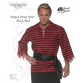 thumbnail image 3 of Chemise Rayée Pirate Noire et Rouge Accessoire de Costume pour Homme Adulte Grande Taille TTG, 3 of 3
