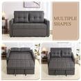 thumbnail image 2 of BIGSYY 52" Linen 3-in-1 Convertible Sleeper Sofa with Pull-Out Bed, Stepless Adjustable Backrest & Side Pocket - Dark Grey, 2 of 7