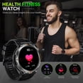 thumbnail image 4 of Smart Watches for Men KE3 with LED Flashlight 3ATM Waterproof Android Smart Watch Compatible with iPhone(Call Received/ Dial) 1.45” HD 110+ Sports Modes, 4 of 6