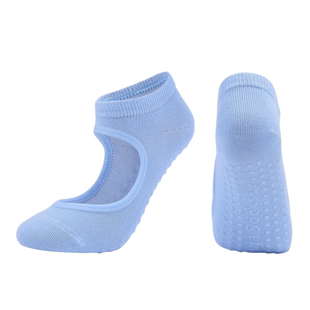Ladies' Solid Color Backless Grip Socks Yoga Ankle Sports Socks Ladies' Anti Slip Slippers Socks