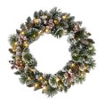 thumbnail image 1 of Holiday Time 24" Pre-lit Frosted Glittering Christmas Wreath, Green, 1 of 5