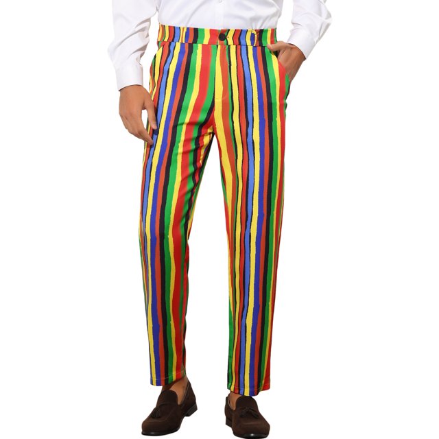 INSPIRE CHIC Pantalon Habillé à Rayures pour Homme Pantalon à Rayures à Couleurs Contrastées 34 Multicolore