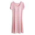 thumbnail image 1 of TSADFHJI Ensemble de Pyjamas de Noël pour Femmes en Flanelle Femmes Été Design à Rayures Couleurs Robe de Pyjama pour Femmes Été Manches Courtes Nuisette avec Coussinet de Poitrine Robes de Nuit TG, 1 of 9