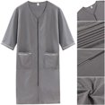 thumbnail image 1 of Women‘s Zipper Robes 3/4 Sleeve Zip Front Robe Knee Length Lightweight Housecoats with Pockets, 1 of 10
