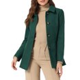 thumbnail image 1 of INSPIRE CHIC Manteau à Col Simple pour Femmes Peter Pan Vert Foncé, 1 of 6