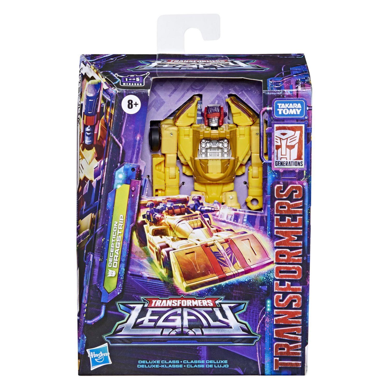 Transformers Generations Legacy Deluxe Decepticon Dragstrip - Figura de 14 cm para crianças a partir dos 8 anos