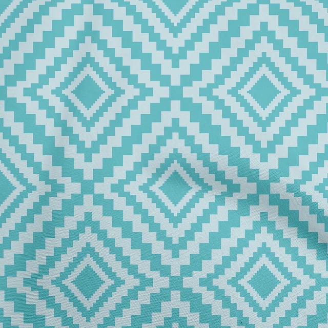 oneOone Viscose Chiffon Sky Blue Fabric Geometric Sewing Craft Projects Fabric Prints By Yard 42 Inch Wide