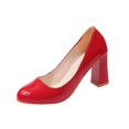thumbnail image 1 of Escarpins à Talon Bloc pour Femmes, Talons d'Été Décontractés et Confortables, Chaussures à Enfiler à Bout Rond pour Femmes, 1 of 8