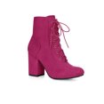 thumbnail image 1 of Unique Bargains Bottes à Lacets à Bout Rond pour Femmes Talons Épais pour Femmes, 1 of 7