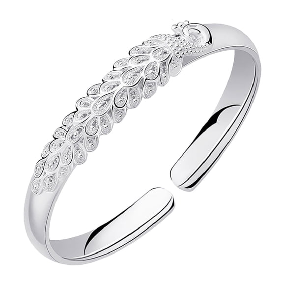 Riforla 925 Silver Bangle Bracelets for Women Adjustable Charm Open Bracelet Exquisite Valentines Day Womens Jewelry Silver