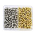 thumbnail image 1 of 400pcs Metal Colour 4 MM Pin Plastic Head Pushpins Ball Shape Map Pin Round, 1 of 8