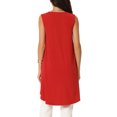 thumbnail image 3 of INSPIRE CHIC Hauts Asymétriques pour Femmes à Ourlet Haut-Bas Sans Manches à Col en V Ourlet Irrégulier Blouse Fluide Hauts Rouge P, 3 of 5