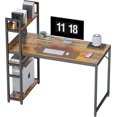 thumbnail image 2 of Bureau d'Ordinateur de 40 Pouces avec Étagères de Rangement - Table d'Écriture Moderne Brune pour Bureau à Domicile et Étude, 2 of 10