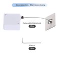 thumbnail image 3 of Unique Bargains Verrou de Câble Rétractable avec Adhésif Double Face Verrou Lent Rectangulaire 600g 2Set Blanc, 3 of 6