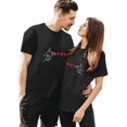 thumbnail image 1 of LUOGENLI T-shirts pour Femme pour Femmes T-shirts pour Couple pour Femmes à Imprimé Col Rond Manches Courtes T-Shirt T-shirts pour Femmes T-shirts Graphiques T-shirts de la Saint-Valentin pour Femmes T-shirts Amusants pour Femmes T-shirts Graphiques Saint-Patrick Noir m, 1 of 1
