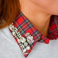 thumbnail image 1 of REZUOFI 2 Pcs Col Détachable à Carreaux Rouges en Strass - Faux Col de Chemise Scintillant de Noël pour Femmes, Accessoire de Blouse à Faux Col Ajustable pour Fêtes des Fêtes et Événements au Bureau, 1 of 9