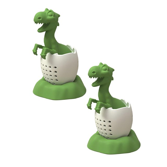 Oleegame 2PC Produce Storage Silicone Dinosaur Tea Bag Tea Filter Strainer Loose Tea Strainer Coffee Spice Green
