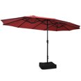thumbnail image 2 of Patiojoy 15FT Double-Sided Twin Patio Umbrella with Base Extra-Large Market Umbrella for Outdoor Wine, 2 of 8