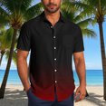 thumbnail image 2 of Pisexur Shirts for Man T Hommes Mode Décontractée Col Rabattu Impression Dégradée Chemise à Manches Courtes Bouton Blouse Vin,S Chemises de Golf Hommes & Chemises Hommes, 2 of 7