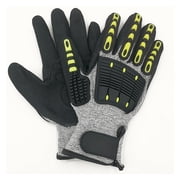 Heavy Duty Cut Resistant Gloves Anti Impact Vibration Oil Safety Work Gloves Anti Cut Shock Absorbing Mechanical Impact Resi ,Wear Resistant