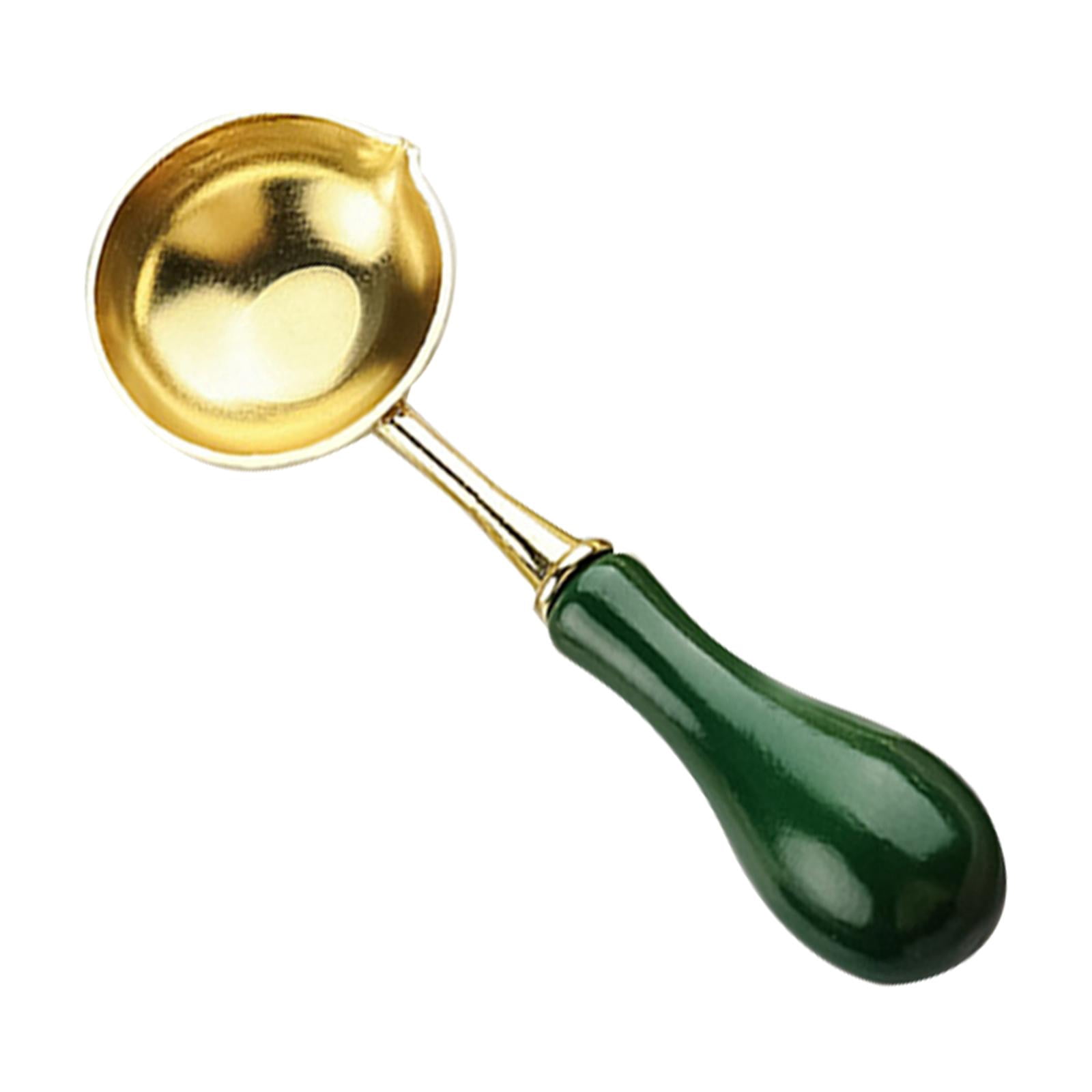 simhoa Stainless Steel Sealing Spoon for Seal Stamp Envelope Crafts Green