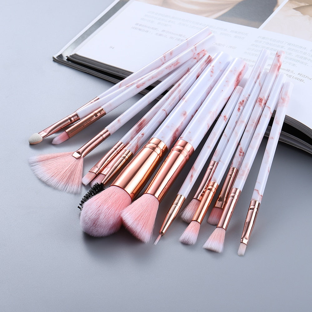 FLD 5/15Pcs Makeup Brushes Tool Set Cosmetic Powder Eye Shadow Foundation Blush Blending Beauty Make Up Brush