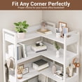 thumbnail image 4 of Corner Bookshelf, 5 Tier Convertible Corner Book Shelf, Modern Industrial Bookcase, L Shaped Storage Display Shelf for Home Office, Living Room, Study Room Office, 4 of 8