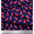 thumbnail image 2 of Soimoi Blue Rayon Fabric Chilli Vegetable Decor Fabric Printed Yard 42 Inch Wide, 2 of 2
