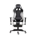 thumbnail image 3 of ViscoLogic SpeedX Ergonomic Gaming Swivel Chair With Footrest (White & Black), 3 of 12