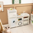 thumbnail image 2 of Gymax Kids Toy Storage Organizer Multipurpose Bookshelf w/ Magnetic Whiteboard & Bins, 2 of 10