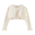 thumbnail image 1 of Hjtefg Girls' Knit Cardigan - Soft Lightweight Sweater | Comfortable Layering Piece for Versatile Styling,Color: White Size: 3-4 Years, 1 of 4