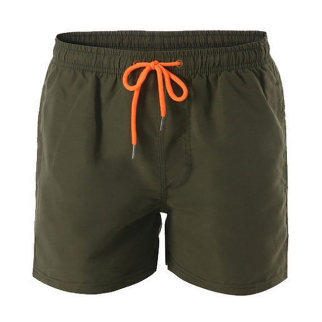 QunButy Men's Swim Trunk Knee Length Volley Comfort Liner Solid Quick Dry Board Shorts Bathing Suit Swimsuit