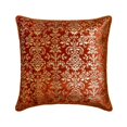 thumbnail image 1 of Decorative Rust 22"x22" (55x55 cm) Throw Pillows, Velvet Gold Foil Throw Pillows For Couch, Damask Pattern Modern Style - Rust Festive, 1 of 3