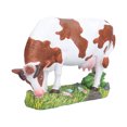 thumbnail image 4 of Cow Figurines Brown White Cow Model Ornament Animal Sculpture Resin Crafts Home, 4 of 7
