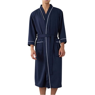 Bathrobes for Men Soft Mens Cardigan Loose V-Neck Sleepwear Bathrobe Nightgown Lounge Top