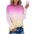 thumbnail image 1 of Nouveaux Hauts pour Femmes Été 2023 Mode Col Rond Grande Taille Manches Longues Imprimé Blouses Décontractées pour Sorties Chemises Manches Longues pour Femmes, 1 of 3